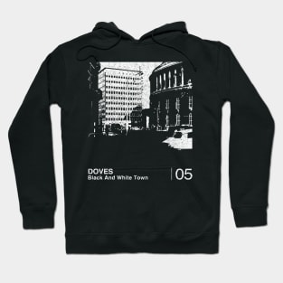 Black & White Town / Minimalist Graphic Artwork Design Hoodie